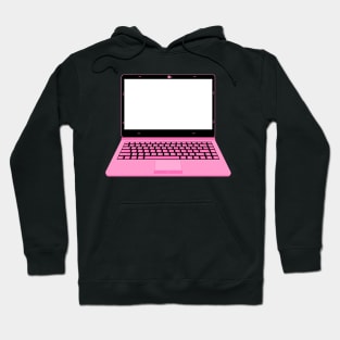 realistic laptop vector illustration in black and pink color Hoodie